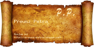 Preusz Petra névjegykártya